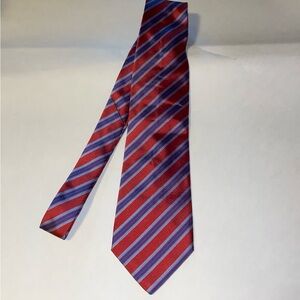 Massimo Bizzocchi Men's Silk Tie Red/Lavender/BlueGold, 100% Silk, Made In Italy